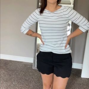 Black scallop shorts